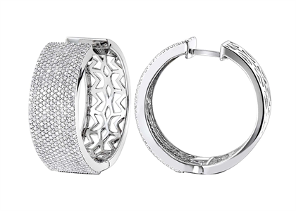 14 KT Micro pave Huggies Earrings